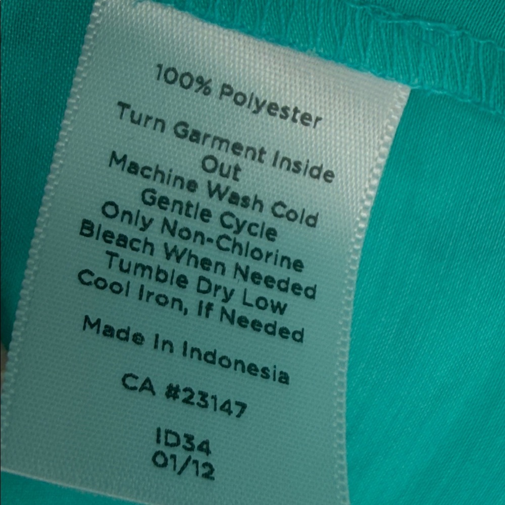 🏷️ Talbots Sateen Split-Neck Tunic — Short Sleeve — Size 16 (XL) — Teal — NWT - Picture 9 of 10